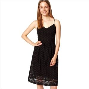 NWT Ann Taylor Loft 100% Cotton MIDI Dress Black Eyelet Sleeveless LBD